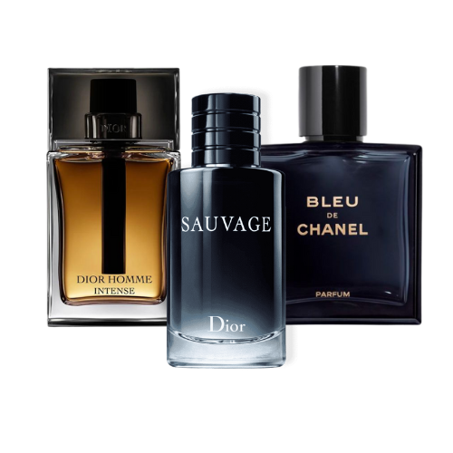 Pack de 3 Parfums Sauvage Dior, Bleu de Chanel, Dior Homme Intense (Eau de Parfum)